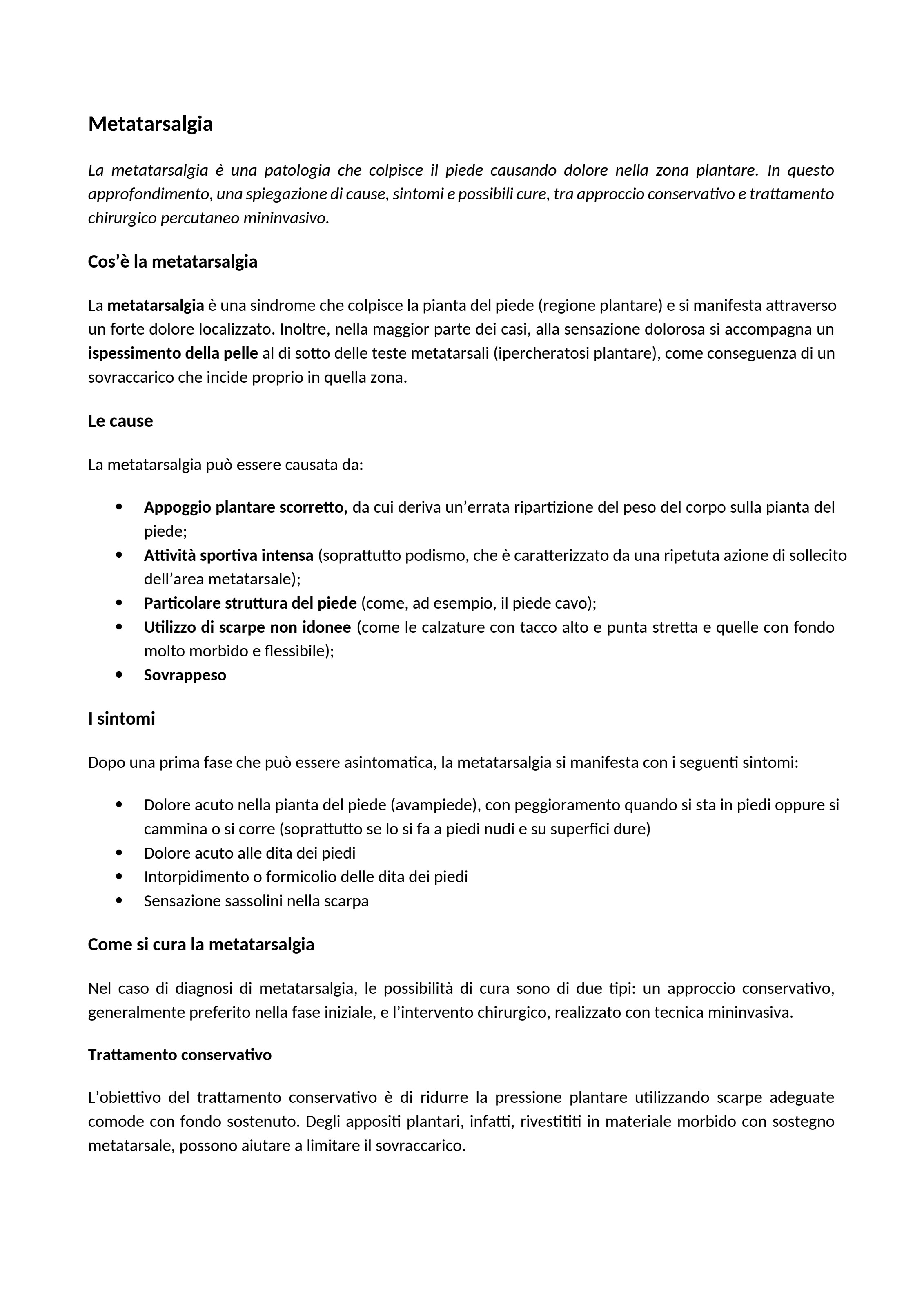 Metatarsalgia
